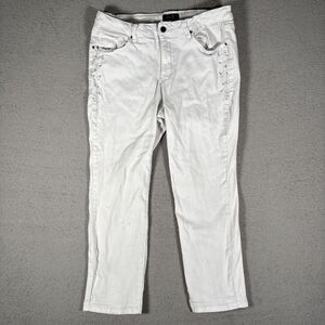 Earl Jeans Women’s‎ Size 16W Fit 32x26 White Floral Embroidery Straight Leg